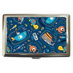 Seamless Pattern Vector Submarine With Sea Animals Cartoon Cigarette Money Case by Simbadda