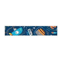 Seamless Pattern Vector Submarine With Sea Animals Cartoon Premium Plush Fleece Scarf (Mini)