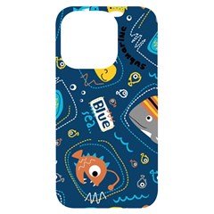 Seamless Pattern Vector Submarine With Sea Animals Cartoon Iphone 14 Pro Black Uv Print Case