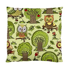 Seamless Pattern With Trees Owls Standard Cushion Case (Two Sides)