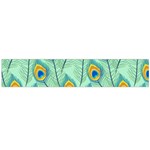 Lovely Peacock Feather Pattern With Flat Design Large Premium Plush Fleece Scarf  Front