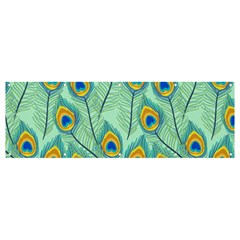 Lovely Peacock Feather Pattern With Flat Design Banner And Sign 12  X 4  by Simbadda