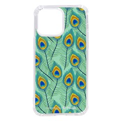 Lovely Peacock Feather Pattern With Flat Design Iphone 14 Pro Max Tpu Uv Print Case