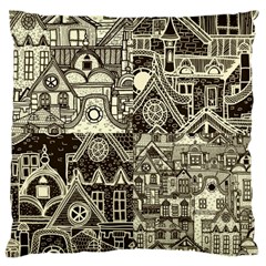 Four Hand Drawn City Patterns Large Cushion Case (one Side) by Simbadda