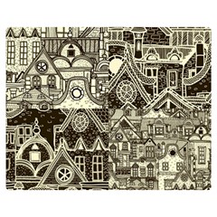 Four Hand Drawn City Patterns Two Sides Premium Plush Fleece Blanket (medium) by Simbadda