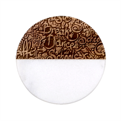 Graffiti Word Seamless Pattern Classic Marble Wood Coaster (round)  by Simbadda