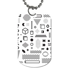 Pattern Hipster Abstract Form Geometric Line Variety Shapes Polkadots Fashion Style Seamless Dog Tag (two Sides) by Simbadda