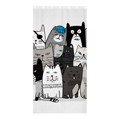 Cute Cat Hand Drawn Cartoon Style Shower Curtain 36  X 72  (stall)  by Simbadda