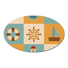 Nautical Elements Collection Oval Magnet