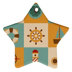 Nautical Elements Collection Star Ornament (two Sides) by Simbadda