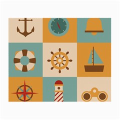 Nautical Elements Collection Small Glasses Cloth (2 Sides) by Simbadda