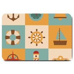 Nautical Elements Collection Large Doormat by Simbadda