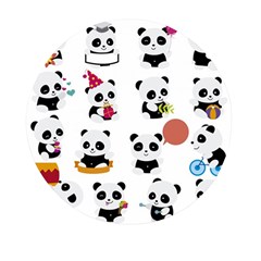 Playing Panda Cartoon Mini Round Pill Box by Simbadda