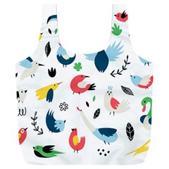 Vector Set Isolates With Cute Bird Scandinavian Style Full Print Recycle Bag (XXXL)