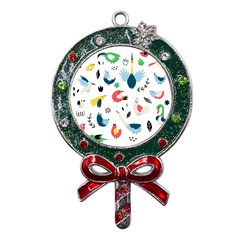 Vector Set Isolates With Cute Bird Scandinavian Style Metal X mas Lollipop With Crystal Ornament