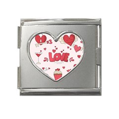 Hand Drawn Valentines Day Element Collection Mega Link Heart Italian Charm (18mm)