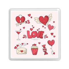 Hand Drawn Valentines Day Element Collection Memory Card Reader (square) by Simbadda