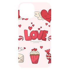 Hand Drawn Valentines Day Element Collection Iphone 14 Black Uv Print Case by Simbadda