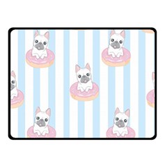 French-bulldog-dog-seamless-pattern Two Sides Fleece Blanket (small) by Simbadda