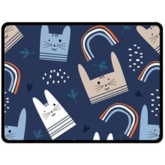 Colorful-cute-cats-seamless-pattern Fleece Blanket (large)