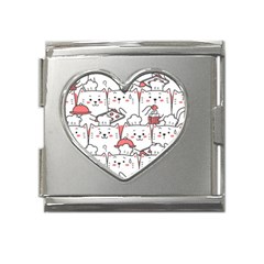 Cute-cat-chef-cooking-seamless-pattern-cartoon Mega Link Heart Italian Charm (18mm)