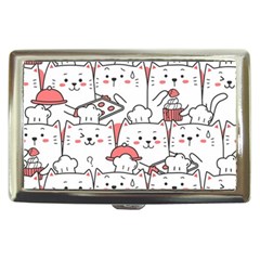 Cute-cat-chef-cooking-seamless-pattern-cartoon Cigarette Money Case by Simbadda