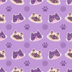 Cute-colorful-cat-kitten-with-paw-yarn-ball-seamless-pattern Play Mat (square) by Simbadda