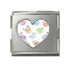 Cartoon-bird-cute-doodle-bird Mega Link Heart Italian Charm (18mm)