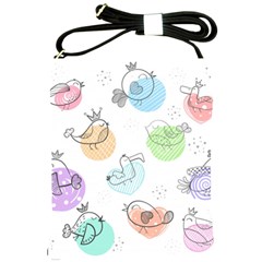 Cartoon-bird-cute-doodle-bird Shoulder Sling Bag by Simbadda