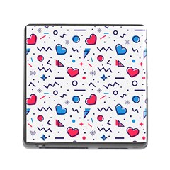 Hearts-seamless-pattern-memphis-style Memory Card Reader (square 5 Slot) by Simbadda