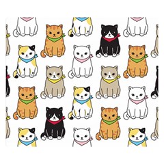 Cat-kitten-seamless-pattern Two Sides Premium Plush Fleece Blanket (small) by Simbadda