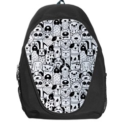 Seamless-pattern-with-black-white-doodle-dogs Backpack Bag by Simbadda