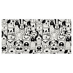 Seamless-pattern-with-black-white-doodle-dogs Banner And Sign 8  X 4  by Simbadda