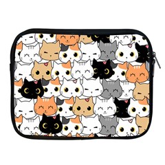 Cute-cat-kitten-cartoon-doodle-seamless-pattern Apple Ipad 2/3/4 Zipper Cases by Simbadda