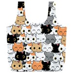 Cute-cat-kitten-cartoon-doodle-seamless-pattern Full Print Recycle Bag (XXXL) Back