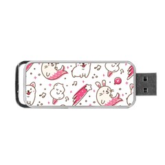 Cute-animals-seamless-pattern-kawaii-doodle-style Portable Usb Flash (two Sides) by Simbadda