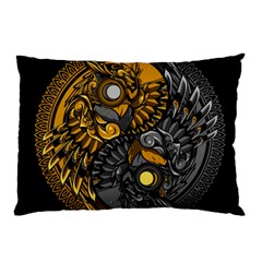 Yin-yang-owl-doodle-ornament-illustration Pillow Case