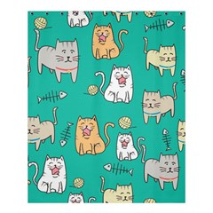 Seamless-pattern-cute-cat-cartoon-with-hand-drawn-style Shower Curtain 60  X 72  (medium)  by Simbadda