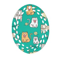 Seamless-pattern-cute-cat-cartoon-with-hand-drawn-style Ornament (oval Filigree)