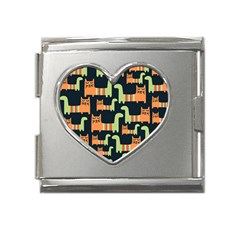 Seamless-pattern-with-cats Mega Link Heart Italian Charm (18mm)