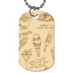 Ice-cream-vintage-pattern Dog Tag (one Side) by Simbadda