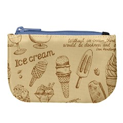 Ice-cream-vintage-pattern Large Coin Purse by Simbadda