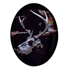 Deer Skull Oval Glass Fridge Magnet (4 Pack) by MonfreyCavalier