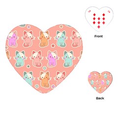 Cute-kawaii-kittens-seamless-pattern Playing Cards Single Design (heart) by Simbadda