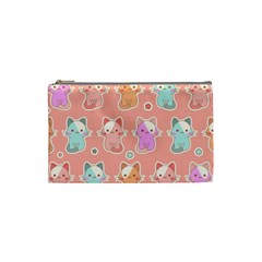 Cute-kawaii-kittens-seamless-pattern Cosmetic Bag (small) by Simbadda