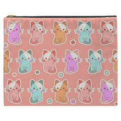 Cute-kawaii-kittens-seamless-pattern Cosmetic Bag (xxxl) by Simbadda