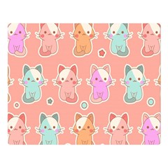 Cute-kawaii-kittens-seamless-pattern Two Sides Premium Plush Fleece Blanket (large) by Simbadda