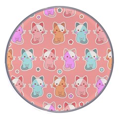 Cute-kawaii-kittens-seamless-pattern Wireless Fast Charger(white) by Simbadda