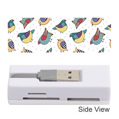 Seamless-pattern-with-hand-drawn-bird-black Memory Card Reader (stick) by Simbadda