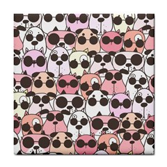 Cute-dog-seamless-pattern-background Tile Coaster